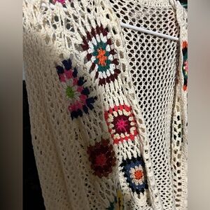 Colorful Crotchet Sweater Cardigan Size S